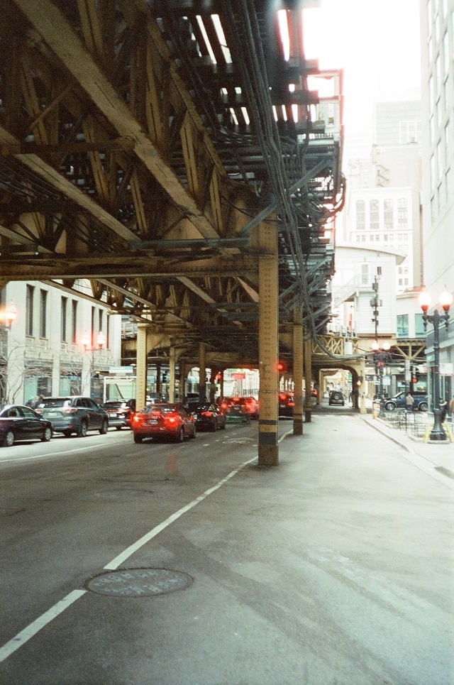 シカゴの高架鉄道で撮った写真