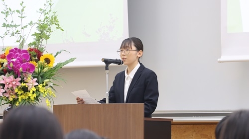 表彰者代表挨拶（4年生代表）