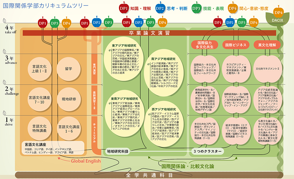 国際関係学部カリキュラムツリー