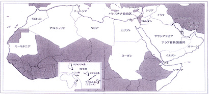 アラブ諸国の地図