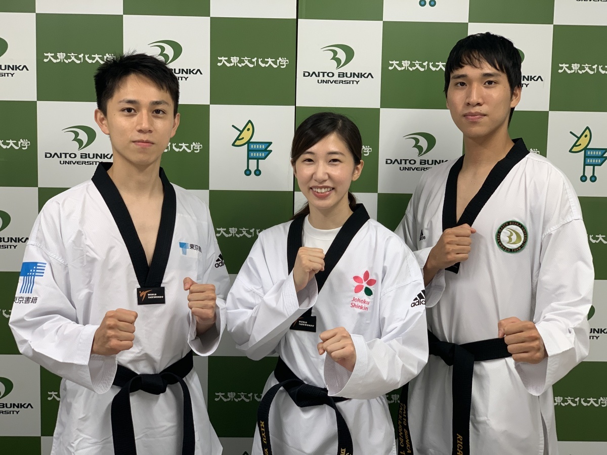 左から本学卒業生・鈴木セルヒオ選手と山田美諭選手、在学生の鈴木リカルド選手（五輪選出時の写真）
