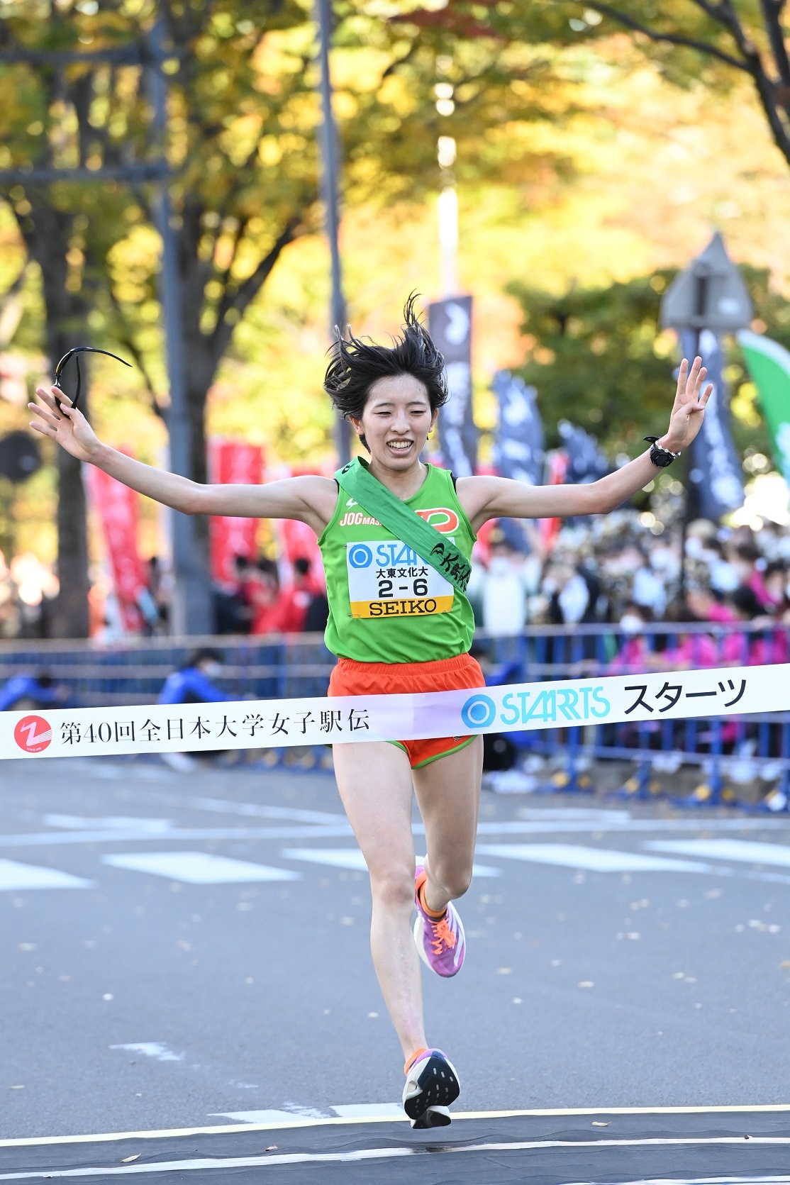 4位でゴールする吉村玲美選手　©Getsuriku